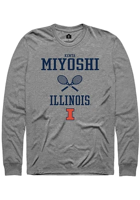 Kenta Miyoshi  Illinois Fighting Illini Graphite Rally NIL Sport Icon Long Sleeve T Shirt
