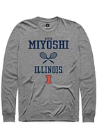 Kenta Miyoshi  Illinois Fighting Illini Graphite Rally NIL Sport Icon Long Sleeve T Shirt
