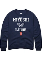 Kenta Miyoshi  Rally Illinois Fighting Illini Mens Navy Blue NIL Sport Icon Long Sleeve Crew Sweat..