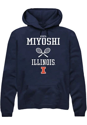 Kenta Miyoshi  Rally Illinois Fighting Illini Mens Navy Blue NIL Sport Icon Long Sleeve Hoodie