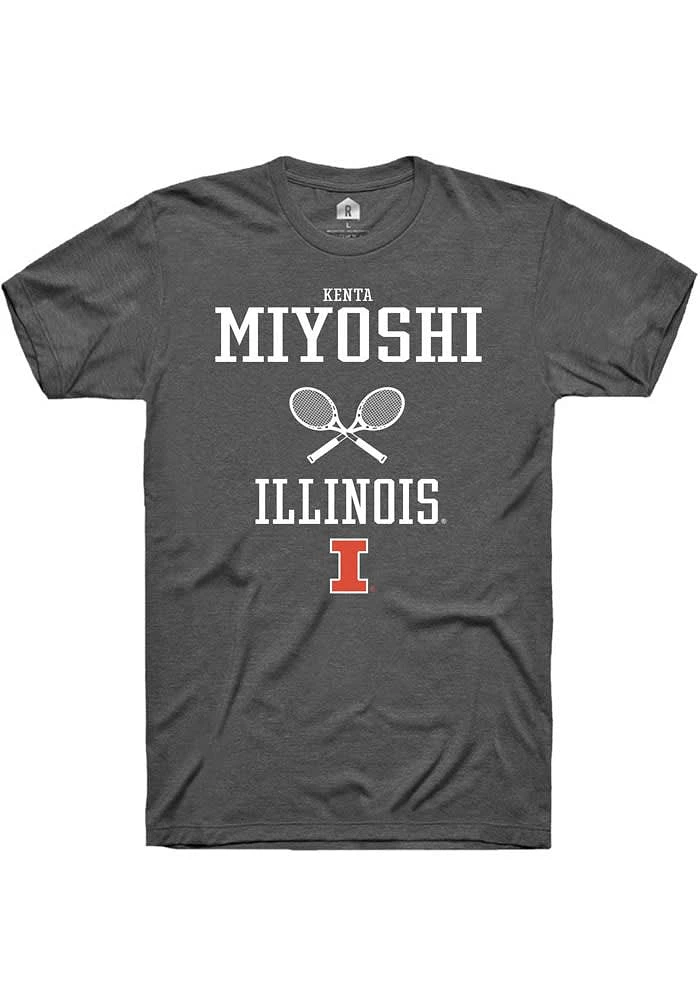 Kenta Miyoshi Illinois Fighting Illini Dark Grey Rally NIL Sport Icon Short Sleeve T Shirt