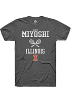 Kenta Miyoshi  Illinois Fighting Illini Dark Grey Rally NIL Sport Icon Short Sleeve T Shirt
