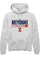 Kenta Miyoshi  Rally Illinois Fighting Illini Mens White NIL Stacked Box Long Sleeve Hoodie