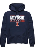 Kenta Miyoshi  Rally Illinois Fighting Illini Mens Navy Blue NIL Stacked Box Long Sleeve Hoodie