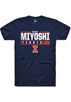 Kenta Miyoshi  Illinois Fighting Illini Navy Blue Rally NIL Stacked Box Short Sleeve T Shirt