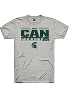 Ayshe Can  Michigan State Spartans Ash Rally NIL Stacked Box Short Sleeve T Shirt