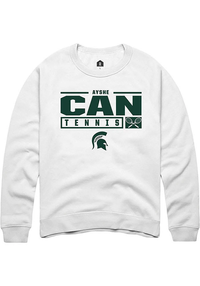 Ayshe Can Rally Michigan State Spartans Mens NIL Stacked Box Long Sleeve Crew Sweatshirt