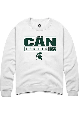 Ayshe Can Rally Michigan State Spartans Mens NIL Stacked Box Long Sleeve Crew Sweatshirt