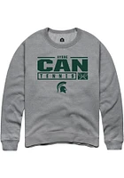 Ayshe Can  Rally Michigan State Spartans Mens Graphite NIL Stacked Box Long Sleeve Crew Sweatshirt