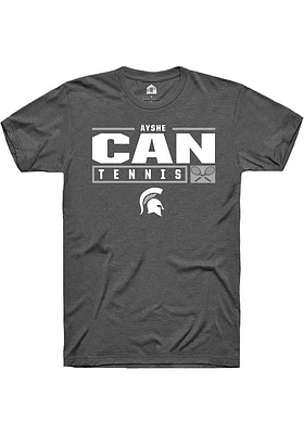 Ayshe Can  Michigan State Spartans Dark Grey Rally NIL Stacked Box Short Sleeve T Shirt
