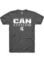 Ayshe Can  Michigan State Spartans Dark Grey Rally NIL Stacked Box Short Sleeve T Shirt