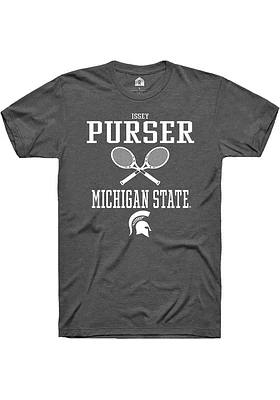 Issey Purser  Michigan State Spartans Dark Grey Rally NIL Sport Icon Short Sleeve T Shirt