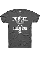 Issey Purser  Michigan State Spartans Dark Grey Rally NIL Sport Icon Short Sleeve T Shirt