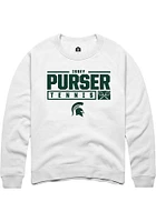 Issey Purser Rally Michigan State Spartans Mens NIL Stacked Box Long Sleeve Crew Sweatshirt