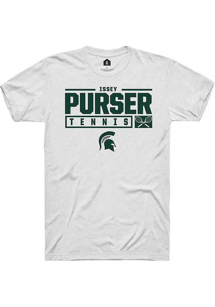 Issey Purser Michigan State Spartans Rally NIL Stacked Box Short Sleeve T Shirt