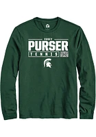 Issey Purser  Michigan State Spartans Green Rally NIL Stacked Box Long Sleeve T Shirt