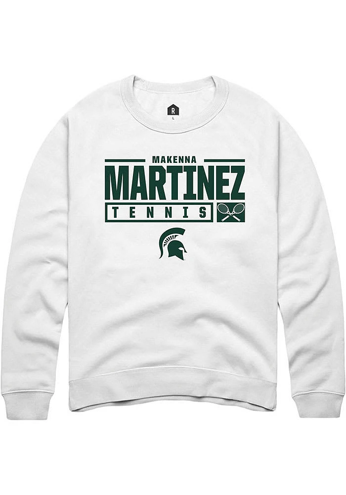 Makenna Martinez Rally Michigan State Spartans Mens NIL Stacked Box Long Sleeve Crew Sweats
