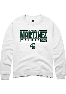 Makenna Martinez Rally Michigan State Spartans Mens NIL Stacked Box Long Sleeve Crew Sweats