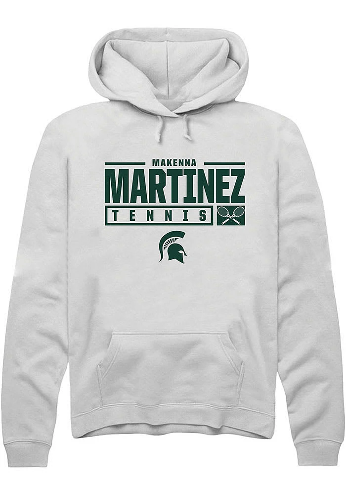 Makenna Martinez Rally Michigan State Spartans Mens NIL Stacked Box Long Sleeve Hoodie