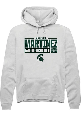 Makenna Martinez Rally Michigan State Spartans Mens NIL Stacked Box Long Sleeve Hoodie