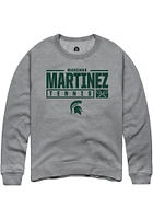Makenna Martinez  Rally Michigan State Spartans Mens Graphite NIL Stacked Box Long Sleeve Crew Swe..