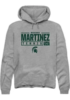 Makenna Martinez  Rally Michigan State Spartans Mens Graphite NIL Stacked Box Long Sleeve Hoodie