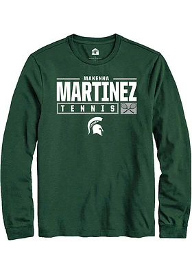 Makenna Martinez  Michigan State Spartans Green Rally NIL Stacked Box Long Sleeve T Shirt