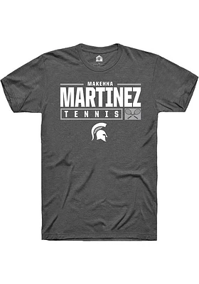 Makenna Martinez  Michigan State Spartans Dark Grey Rally NIL Stacked Box Short Sleeve T Shirt