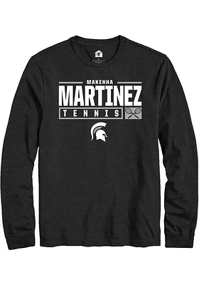 Makenna Martinez  Michigan State Spartans Black Rally NIL Stacked Box Long Sleeve T Shirt