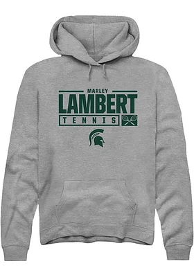 Marley Lambert  Rally Michigan State Spartans Mens Graphite NIL Stacked Box Long Sleeve Hoodie