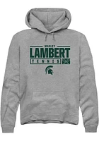 Marley Lambert  Rally Michigan State Spartans Mens Graphite NIL Stacked Box Long Sleeve Hoodie