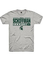 Marlo Schiffman  Michigan State Spartans Ash Rally NIL Stacked Box Short Sleeve T Shirt