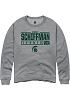 Marlo Schiffman  Rally Michigan State Spartans Mens Graphite NIL Stacked Box Long Sleeve Crew Swea..