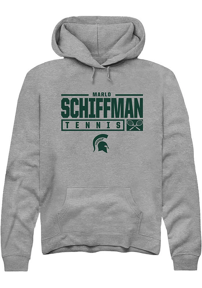 Marlo Schiffman Rally Michigan State Spartans Mens Graphite NIL Stacked Box Long Sleeve Hoodie