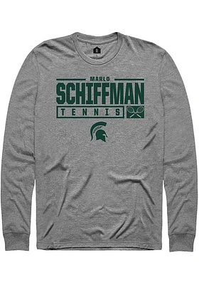 Marlo Schiffman  Michigan State Spartans Graphite Rally NIL Stacked Box Long Sleeve T Shirt