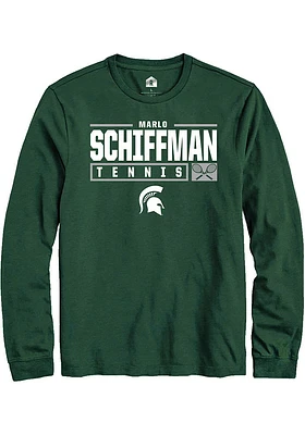 Marlo Schiffman  Michigan State Spartans Green Rally NIL Stacked Box Long Sleeve T Shirt