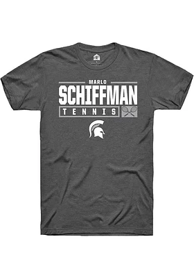 Marlo Schiffman  Michigan State Spartans Dark Grey Rally NIL Stacked Box Short Sleeve T Shirt