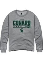 Nicole Conard  Rally Michigan State Spartans Mens Graphite NIL Stacked Box Long Sleeve Crew Sweats..