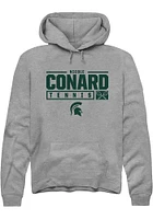 Nicole Conard  Rally Michigan State Spartans Mens Graphite NIL Stacked Box Long Sleeve Hoodie