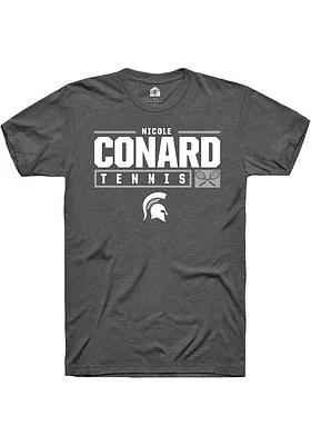 Nicole Conard  Michigan State Spartans Dark Grey Rally NIL Stacked Box Short Sleeve T Shirt