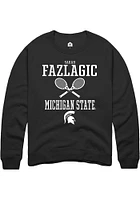 Sarah Fazlagic  Rally Michigan State Spartans Mens Black NIL Sport Icon Long Sleeve Crew Sweatshir..