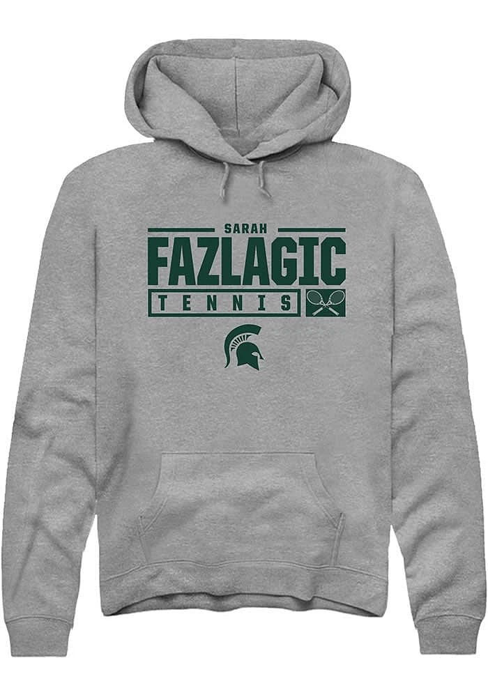 Sarah Fazlagic Rally Michigan State Spartans Mens Graphite NIL Stacked Box Long Sleeve Hoodie