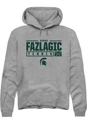 Sarah Fazlagic  Rally Michigan State Spartans Mens Graphite NIL Stacked Box Long Sleeve Hoodie