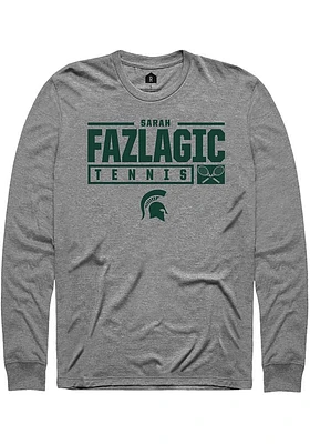 Sarah Fazlagic  Michigan State Spartans Graphite Rally NIL Stacked Box Long Sleeve T Shirt