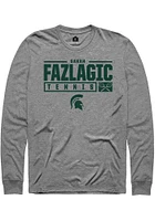Sarah Fazlagic  Michigan State Spartans Graphite Rally NIL Stacked Box Long Sleeve T Shirt