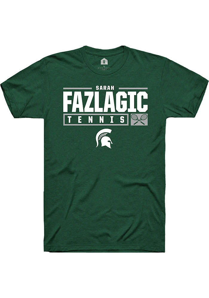 Sarah Fazlagic Michigan State Spartans Rally NIL Stacked Box Short Sleeve T Shirt
