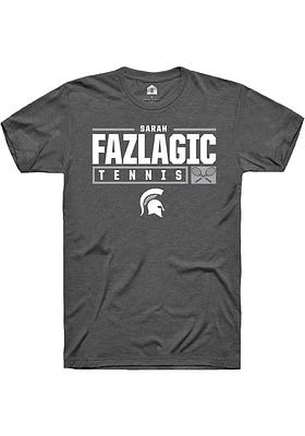 Sarah Fazlagic  Michigan State Spartans Dark Grey Rally NIL Stacked Box Short Sleeve T Shirt