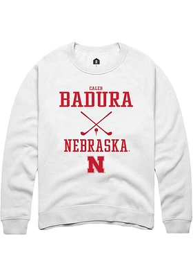 Caleb Badura Rally Nebraska Cornhuskers Mens NIL Sport Icon Long Sleeve Crew Sweatshirt