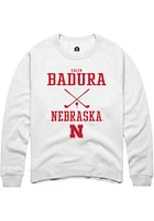 Caleb Badura Rally Nebraska Cornhuskers Mens NIL Sport Icon Long Sleeve Crew Sweatshirt