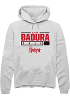 Caleb Badura Rally Nebraska Cornhuskers Mens NIL Stacked Box Long Sleeve Hoodie